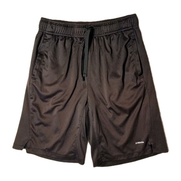 Athletic Works DriWorks Long Shorts Youth Sz XXL 18 Black Sleek Flowy Boxy Baggy - Picture 1 of 13